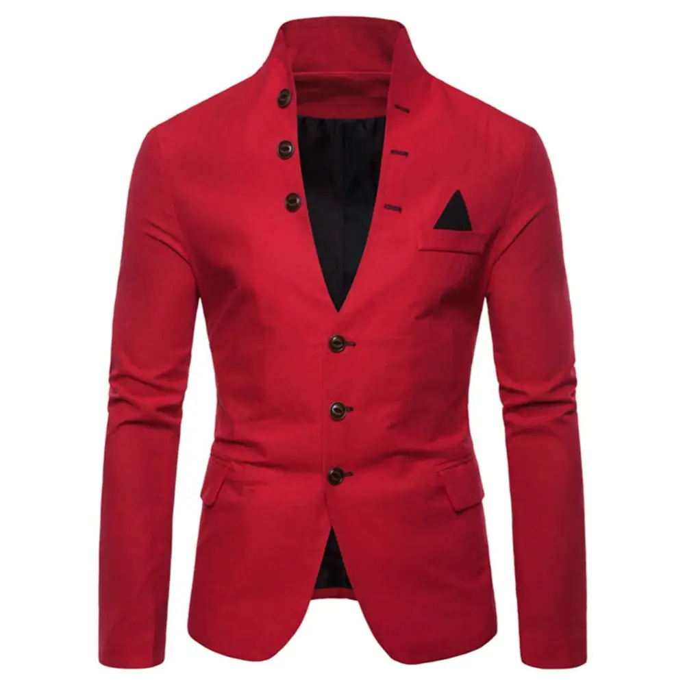 Heren Smoking Pak Blazer Casual 3 Knoop V-Hals Colbert Cocktail Slip Feest Bruiloft Banket Zak Lange Mouwen Pak