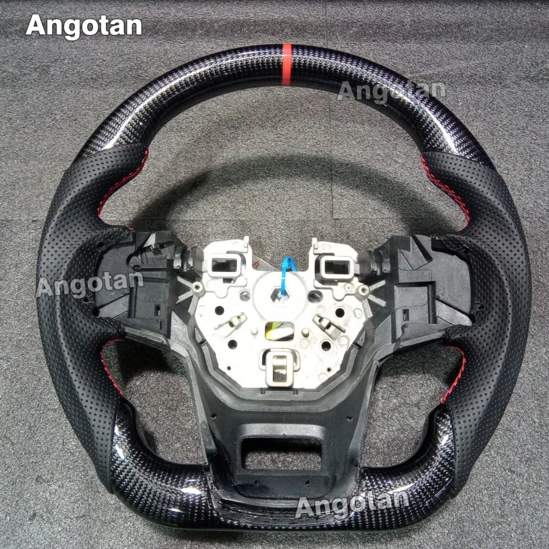 عجلة قيادة من ألياف الكربون الحقيقية 100% لفورد برونكو 2021-2024 قبضة جلدية مثقوبة 3k ترقية عجلة القيادة الكربونية #2