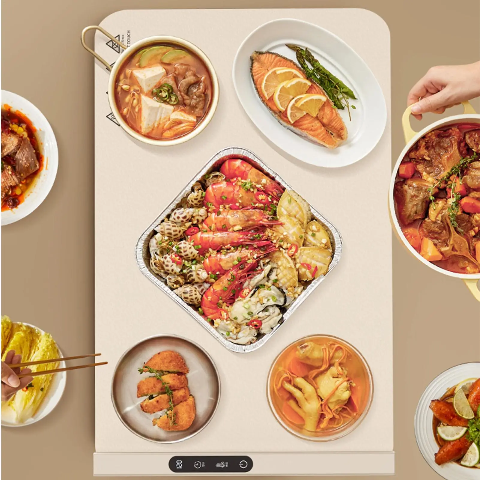 Food Warmer Mat Adjustable Fast Heating Pad Silicone Warming Mat For Buffets Party Gatherings Kitchen Countertop Holiday