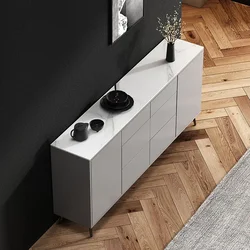 Italian-style ultra-thin slate sideboard minimalist wine cabinet modern minimalist porch cabinet integrated against the wall tea