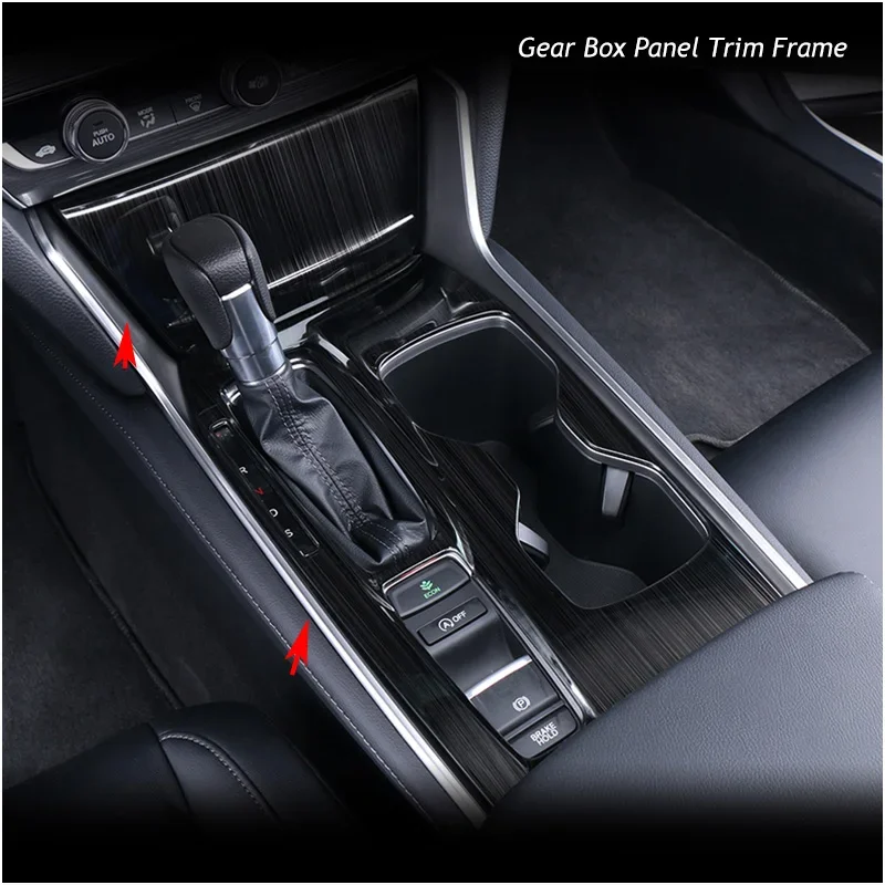 Car Gear Box Panel Trim Frame Cover Sticker Strips Garnish Decoration Styling For Honda Accord 10th 2018 2019 2020 2021 2022