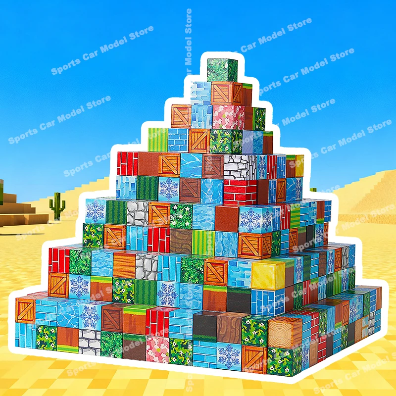 Magnetyczne Klocki Konstrukcyjne World Cube Magnet World Zestaw dla Dzieci od 3 Lat DIY Model Edukacyjny STEM Najlepsza Zabawka Sensoryczna Montessori