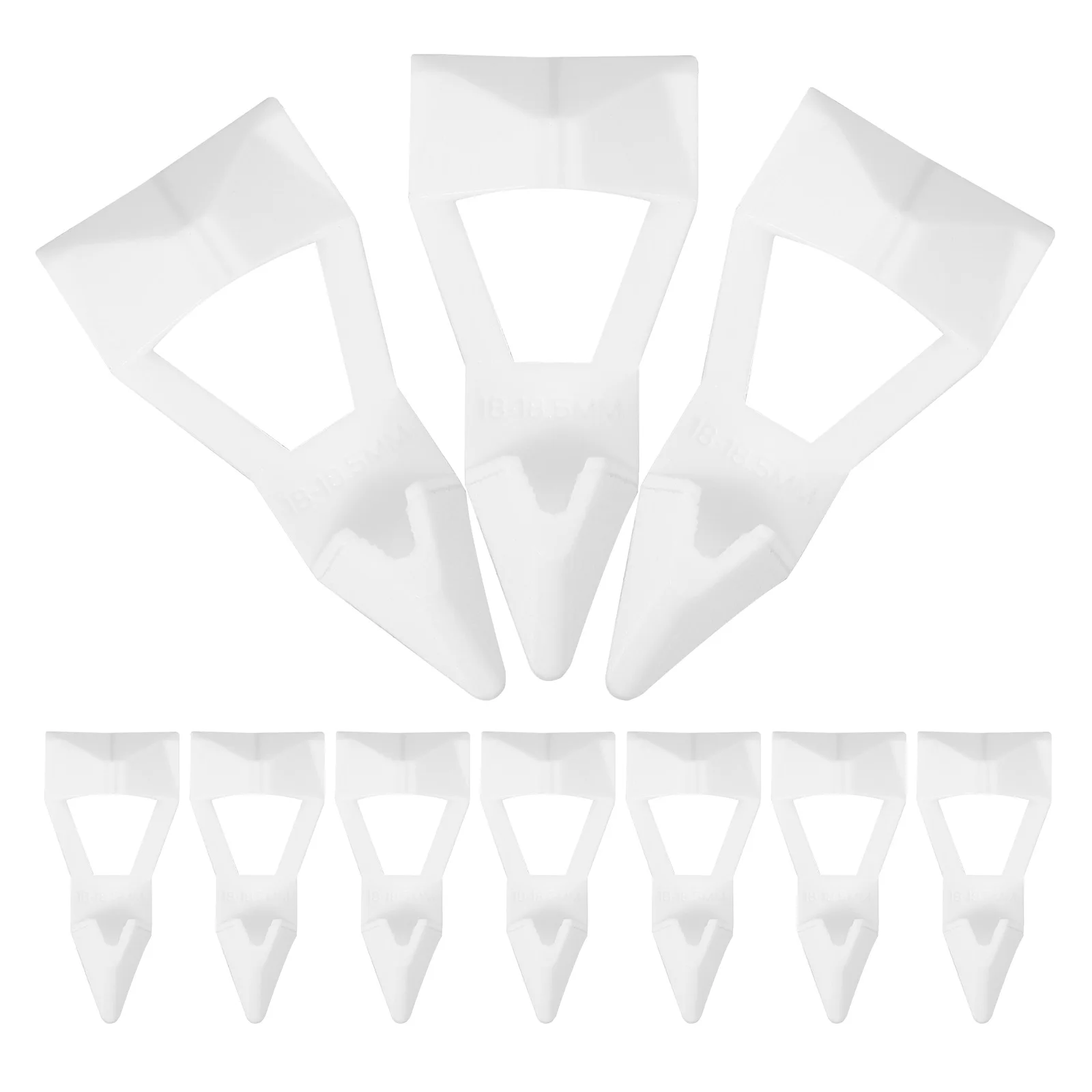 10 staffe per mensole, supporto per pannelli a strati, pioli in plastica trasparente resistente, bianco, 18 mm, armadio guardaroba, ripiani galleggianti