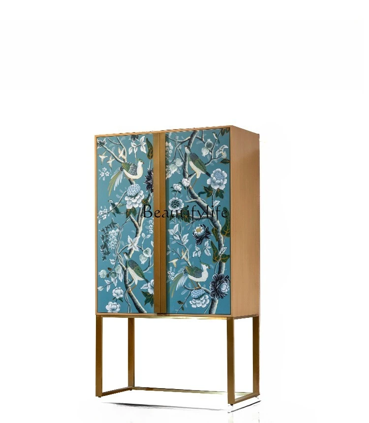 

Light Luxury Painted Sideboard Cabinet Solid Wood Decorative Storage Organizer