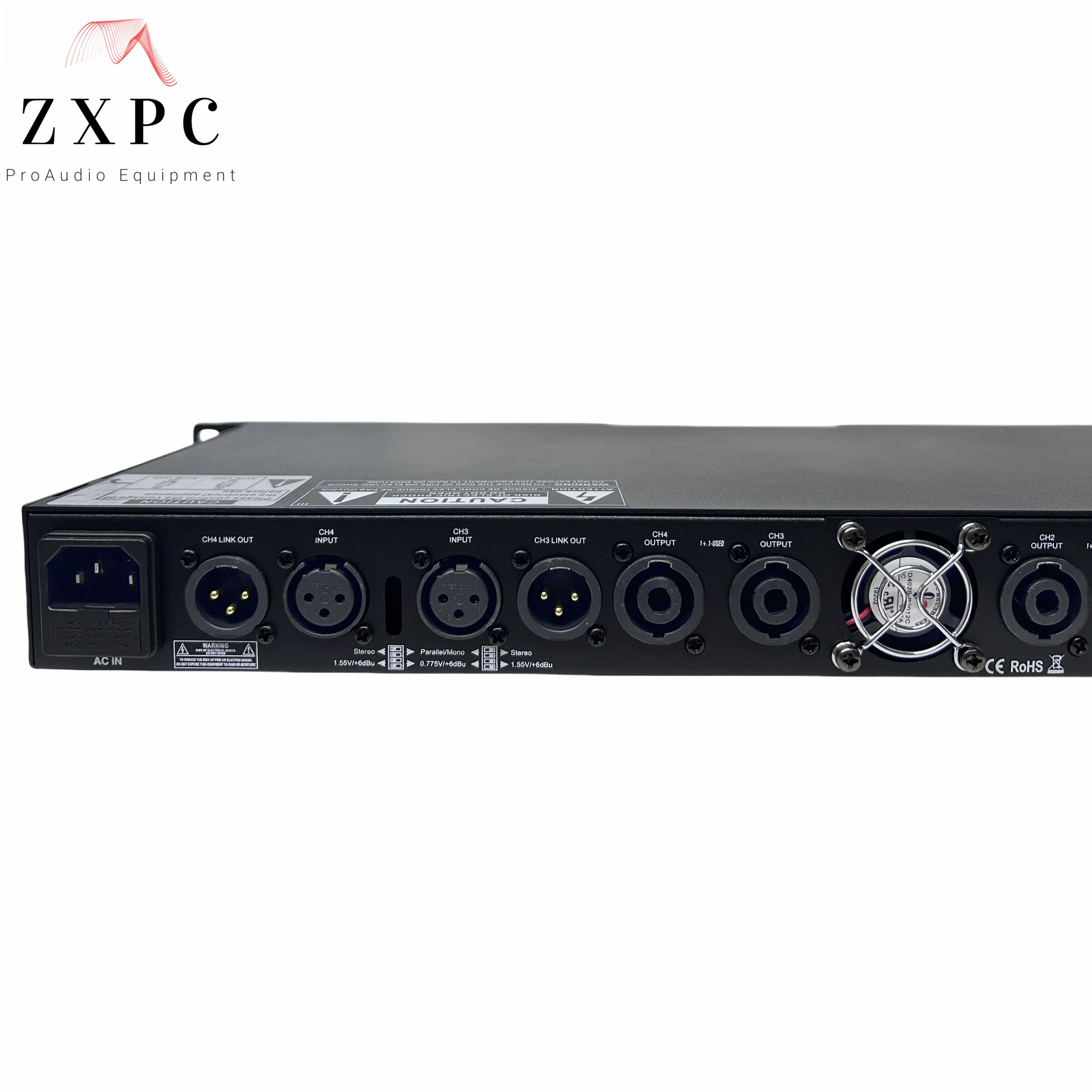 LASE LD-1400 Power Amplifier 4 Channel x 350 RMS Watts @ 8Ω Class D, 500 @ 4Ω