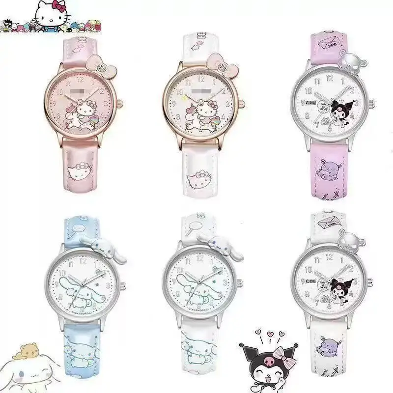 New Sanrio cartoon watch Cinnamoroll Kawaii creative shape three-dimensional pattern cute and exquisite student universal model