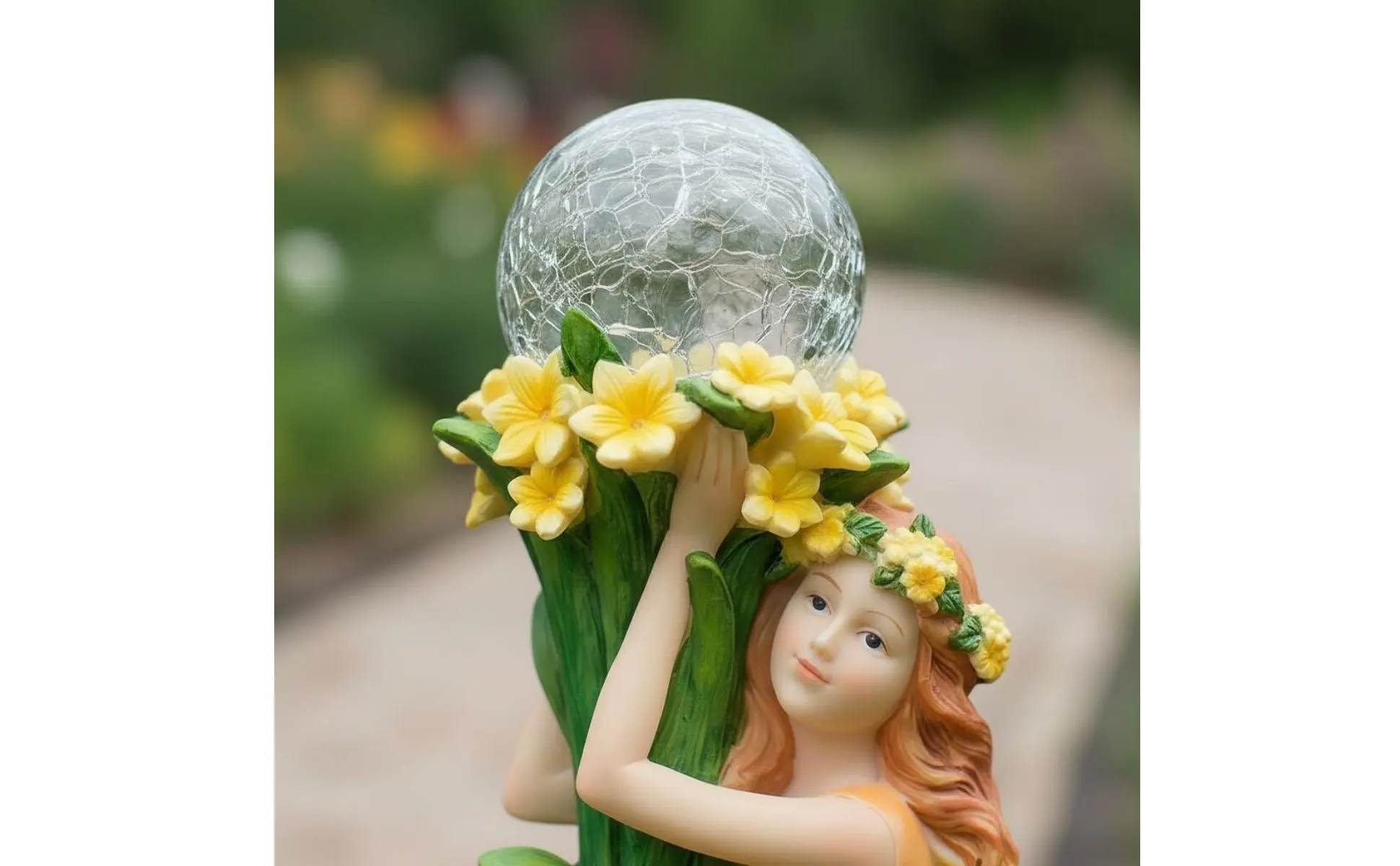 Solar Fairy Statue LED Lights Garden Fairy Light Outdoor Decor Warm Radiance for Patio
