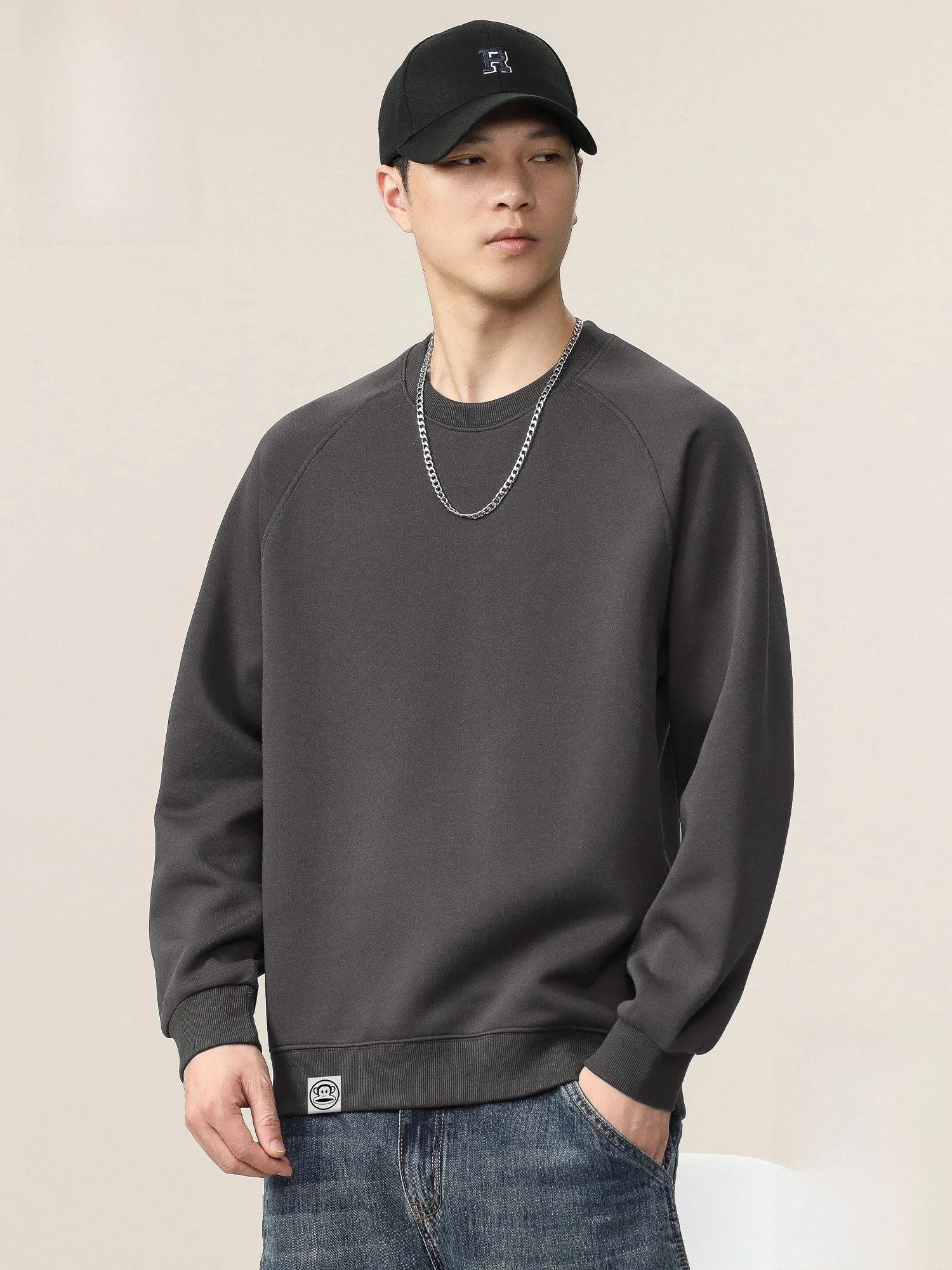 

Мужская толстовка Paul Frank с длинным рукавом, свободного кроя, удобная, с круглым вырезом, спортивный топ, модный осенний дизайн с изображением обезьяны