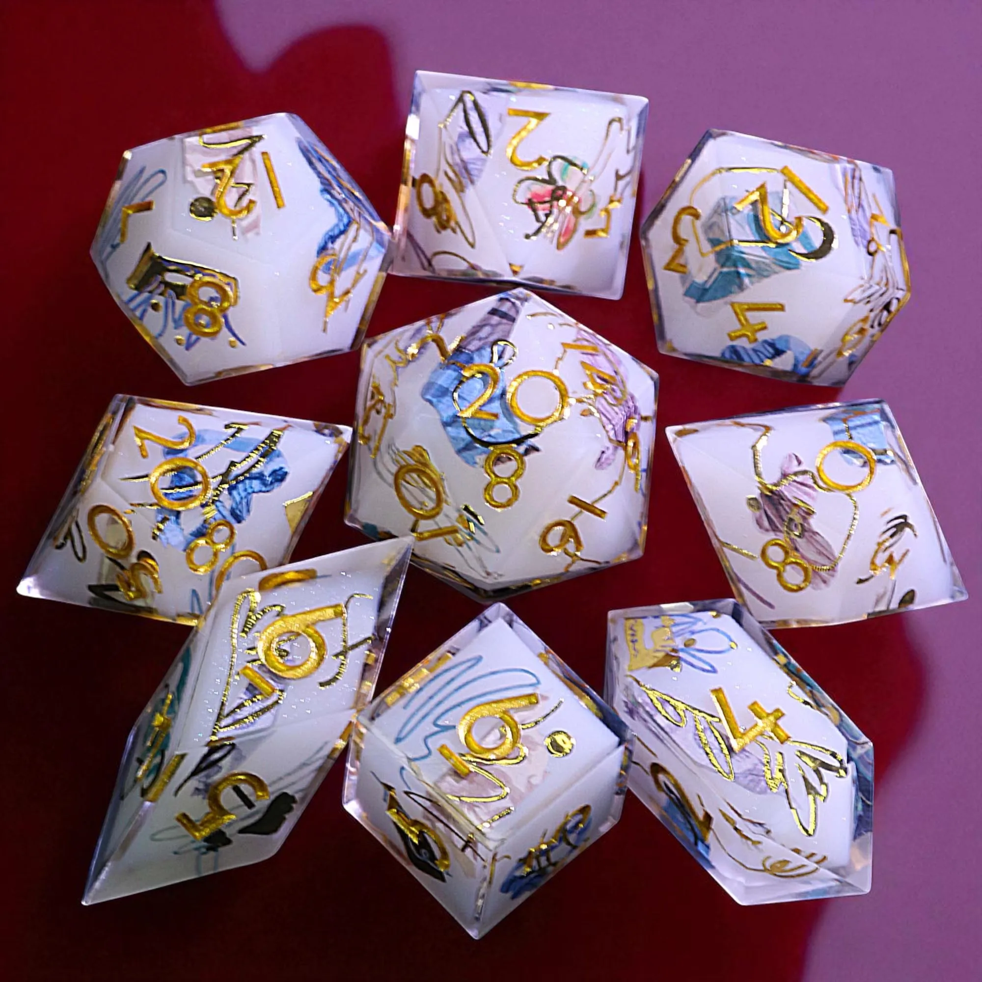 

Набор из многогранной смолы DD Dice Aurora Canvas Mirage