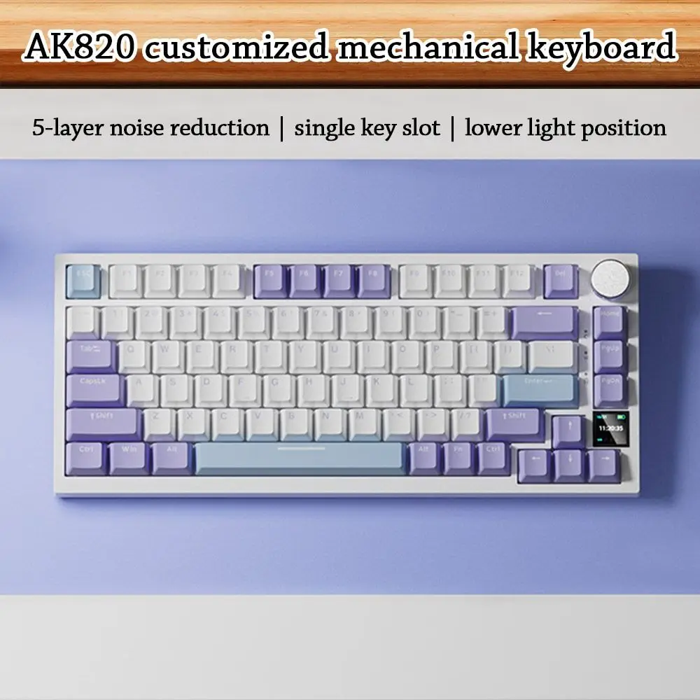 

Новая игровая клавиатура AK820, 82-клавишная проводная клавиатура с RGB-подсветкой, механические клавиши, бесшумная офисная клавиатура, офисная