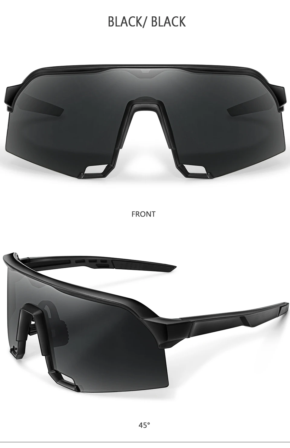 Brand 100 Fahrrad-Sonnenbrille für Männer und Frauen, UV400-Schutz, 5 Farben, großer Rahmen, Sportbrille zum Laufen und Angeln – Detail 7