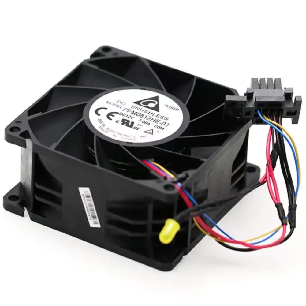 8cm High Speed Case Fan for Delta PFM0812HE-01 A01 12V 7A 80mm X 38mm Axial Cooling Fan, 129.4 CFM, 16300 RPM, PWM, Tachomet