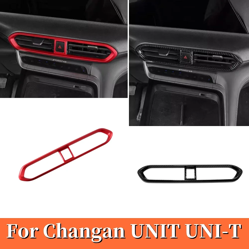 

For Changan UNI-T UNIT 2020-2022 2023 2024 Carbon Car Center Air Outlet Ac Vent Decoration Sticker Cover Trim Anti Scratch Cover