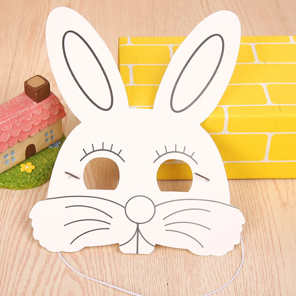 

24 Pcs Blank Mask Handmade Masks Party Paper Craft Cartoon Animal White Paintable