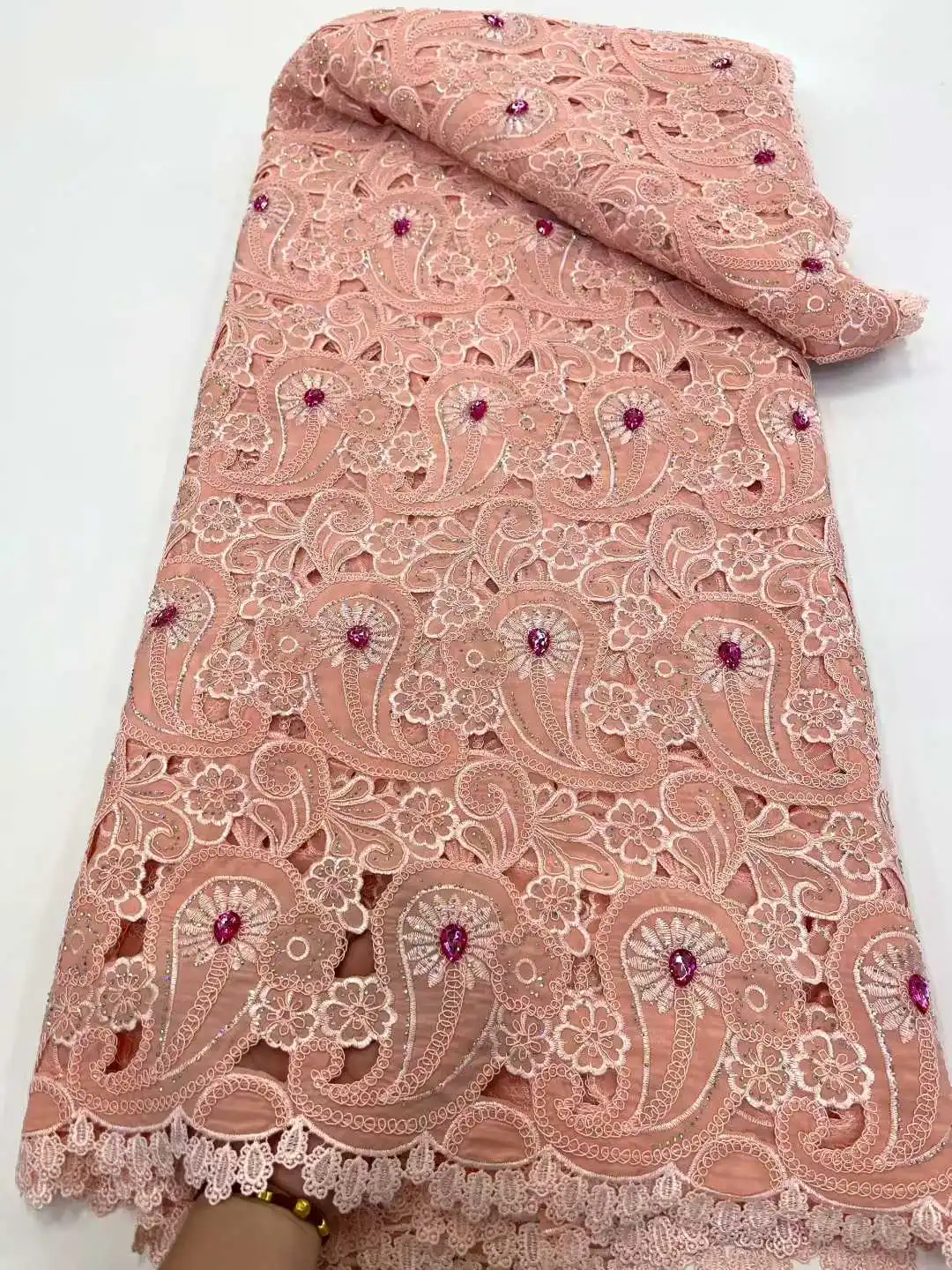 

African Chiffon Lace Fabric 2025 High Quality Lace Material Nigerian French African Green Lace Fabrics For Women Wedding