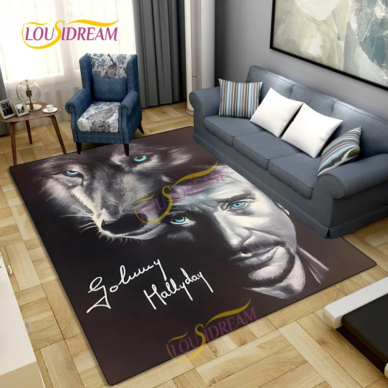 Johnny Hallyday Personality rug Star singer fans carpet living room bedroom     kitchen bathroom  anti-skid mat carpet