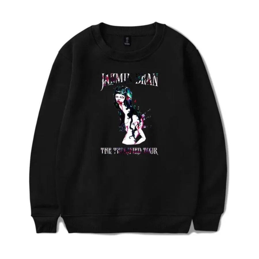 Jazmin Bean The Terrified Tour Oversized Hoodie Women Men O-neck Long Sleeve Crewneck Sweatshirt Casual Tracksuit Y2K Clothes