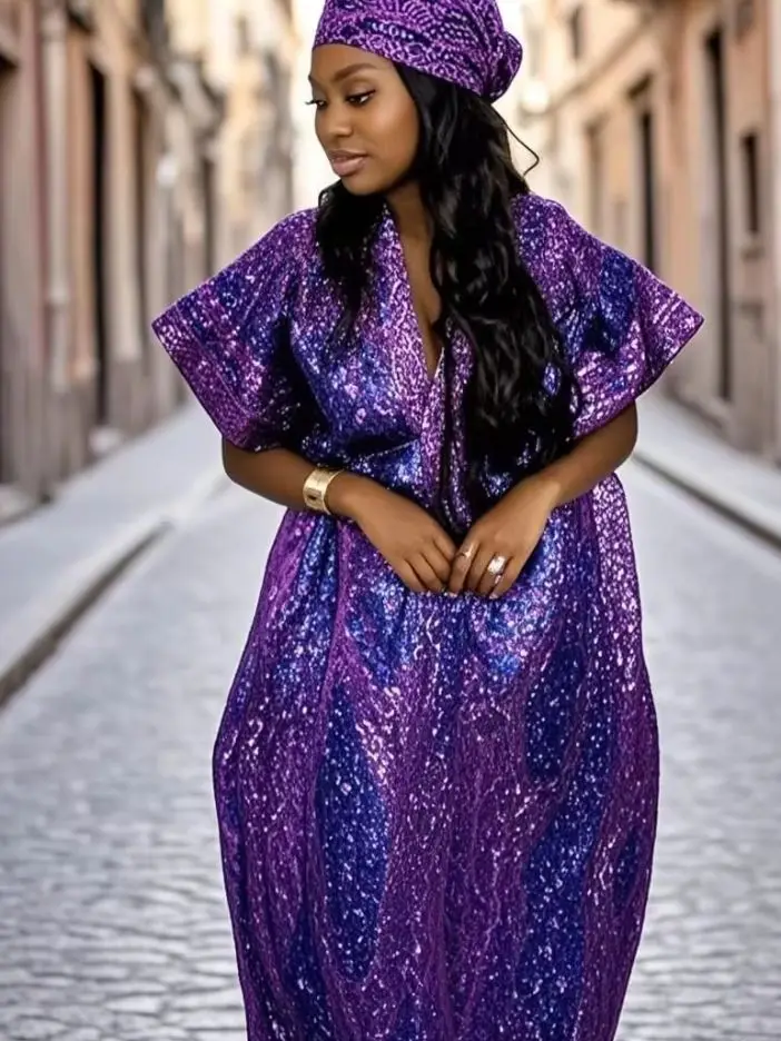 

Африканские платья для женщин, традиционная африканская одежда, Дашики, Анкара, платье, абайя, мусульманский кафтан, длинное платье макси, 2025 г.