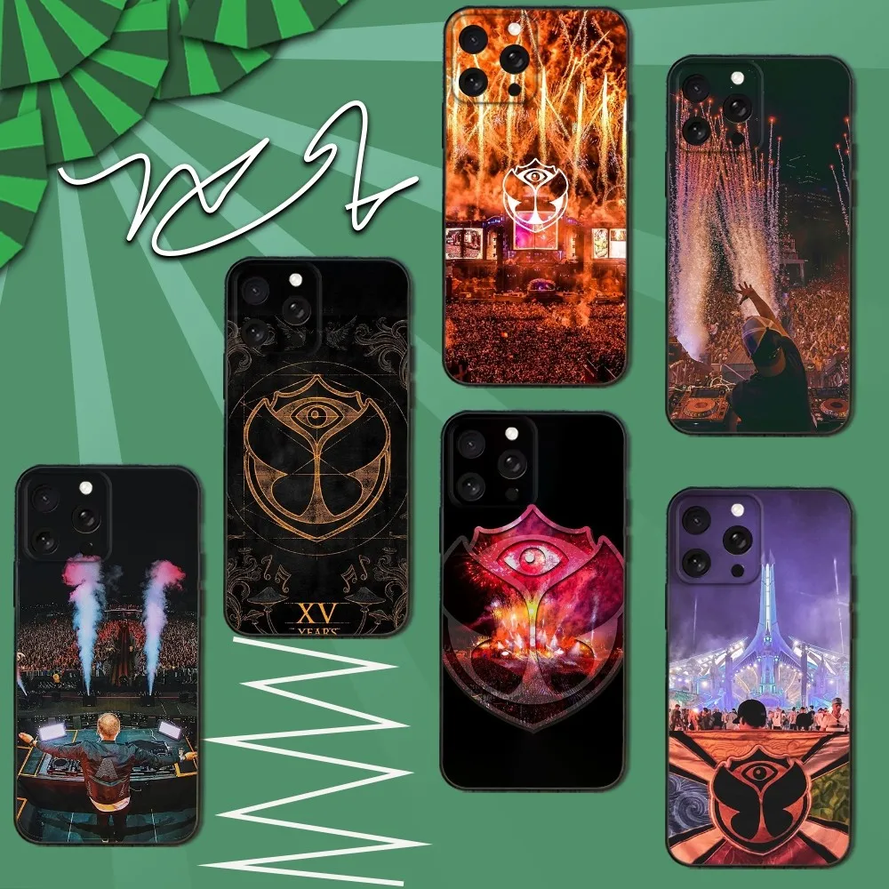 

Music Festival T-Tomorrowland Phone Case For iPhone 16e,16,15,14,13,12,11,Pro,X,XS,Max,XR,Plus,Mini Soft Black Cover