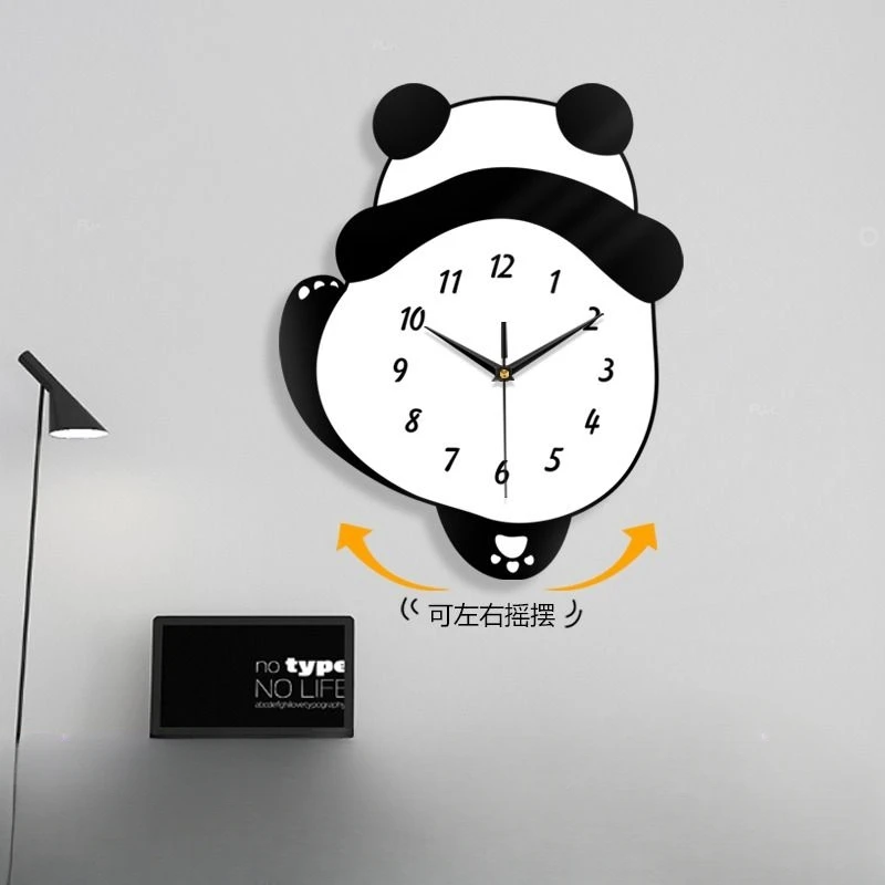 With Pendulum Light Wall Clock Style Black Bedroom Living Room Digital Wall Clock Kitchen Cute Orologio Da Parete Home Decor