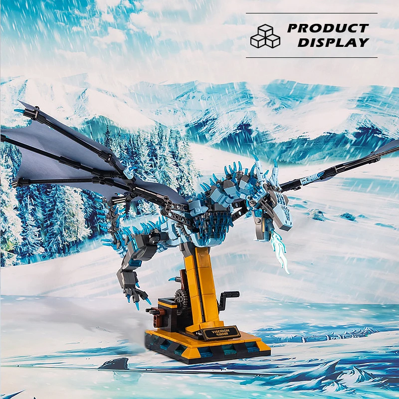 Dragon Phantom Wyevrn Building Blocks Model Bricks Movie Middle-earth Medieval Series Ice Dragon Assembly Sets Toys Gifts Decor
