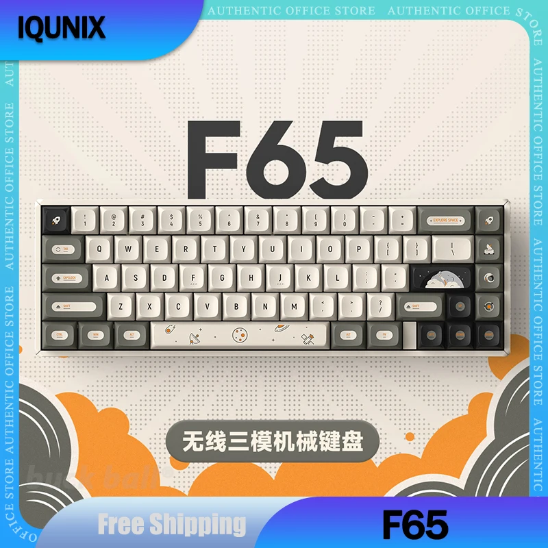 

IQUNIX F65 Gamer Mechanical Keyboard 3 Mode 2.4G Bluetooth Wireless Keyboards 67keys Keycaps TTC Office Hot-swap Gaming Keyboard