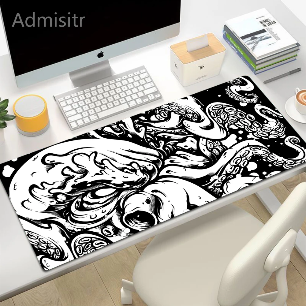 Anime Octopus Monster Green Mousepad XXL Game Lock Edge Keyboard Desk Mat Large Beast Mice HD Non-slip Carpet Company Mouse Pad