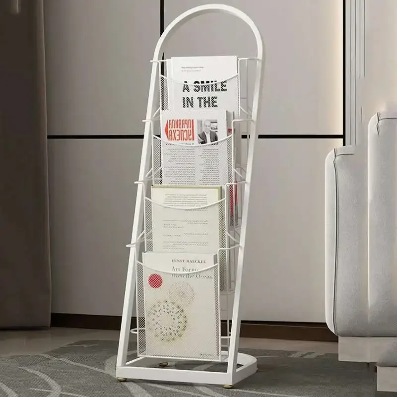 Escada de metal estante armazenamento nórdico minimalista móvel estante exibição branco estante para livros móveis para casa para sala estar