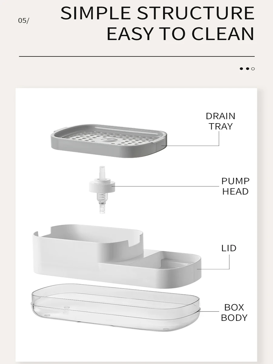 Botella dispensadora de jabón líquido, dispensador automático de jabón líquido, accesorios de cocina y baño, caja de almacenamiento de cepillo de