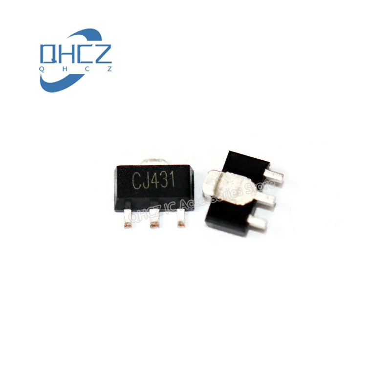 50pcs CJ431 SOT-89 TL431 0.5% voltage regulator circuit patch transistor long electricity New and Original In Stock