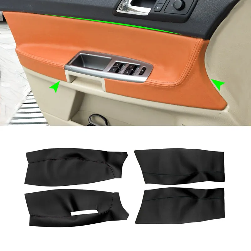

4pc Microfiber Leather Trim For VW Polo 2004 2005 2006 2007 2008 2009 2010 2011 Hatchback / Sedan Car Door Armrest Panel Cover