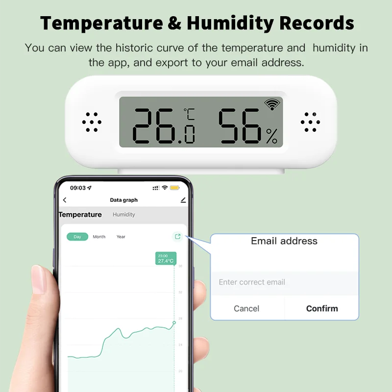 Tuya WiFi Zigbee 3.0 Temperature Humidity Sensor Hygrometer Thermometer App Remote Monitor Work With Yandex Alexa SmartLife