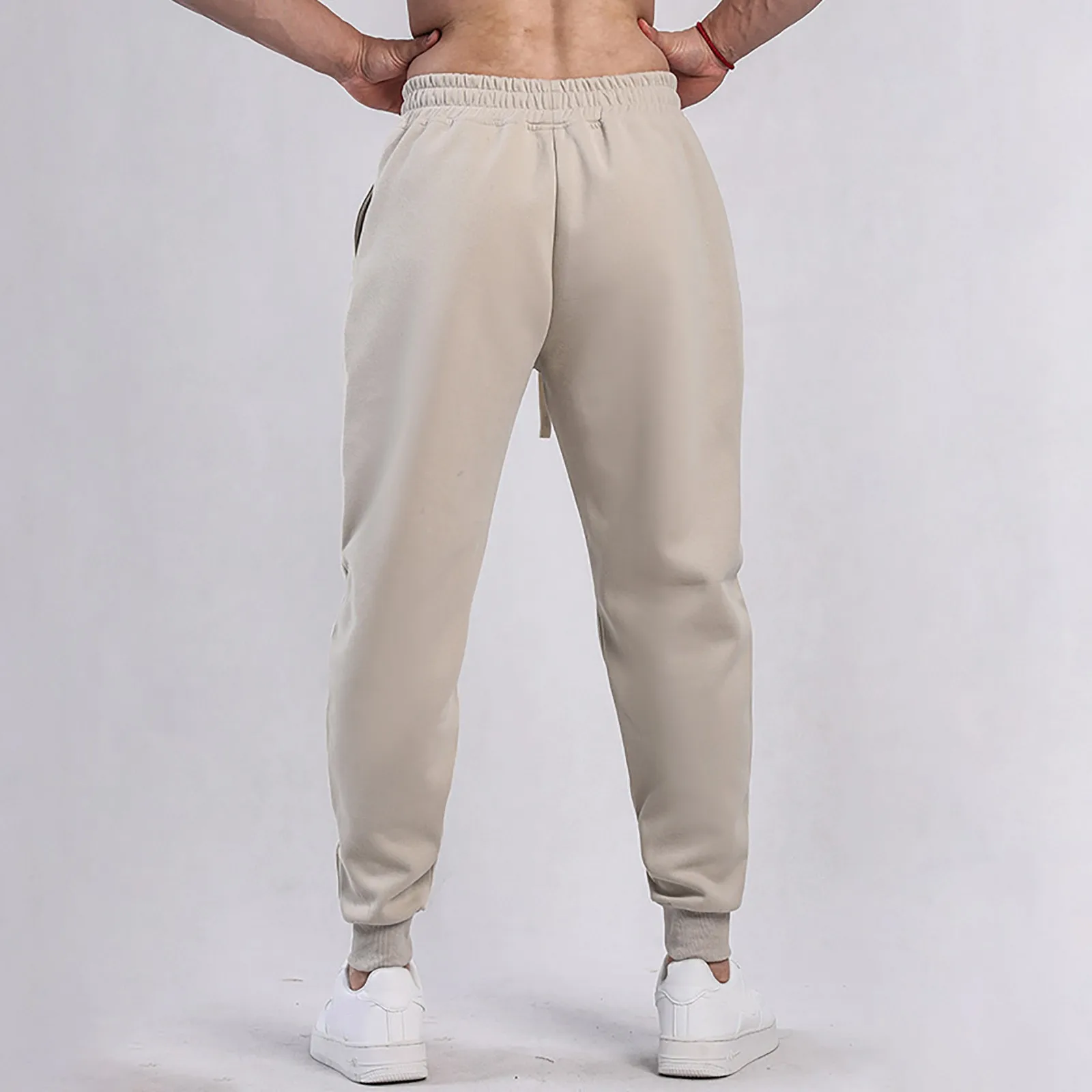 Casual Sports Sweatpants Men'S Loose Drawstring Foot Pant Splicing Fitness Running Training New Slacks Autumn New Jogger Trouser