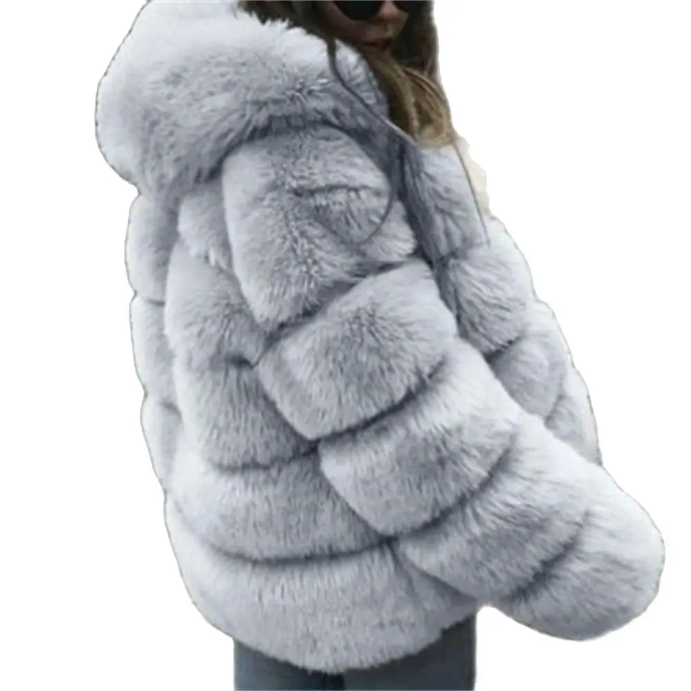 2024 New Winter Fashion Faux Fox Fur Faux Fur Coat Women Long Sleeve Women Fur Coat Overcoat Fur & Faux Fur Women Fur Coat