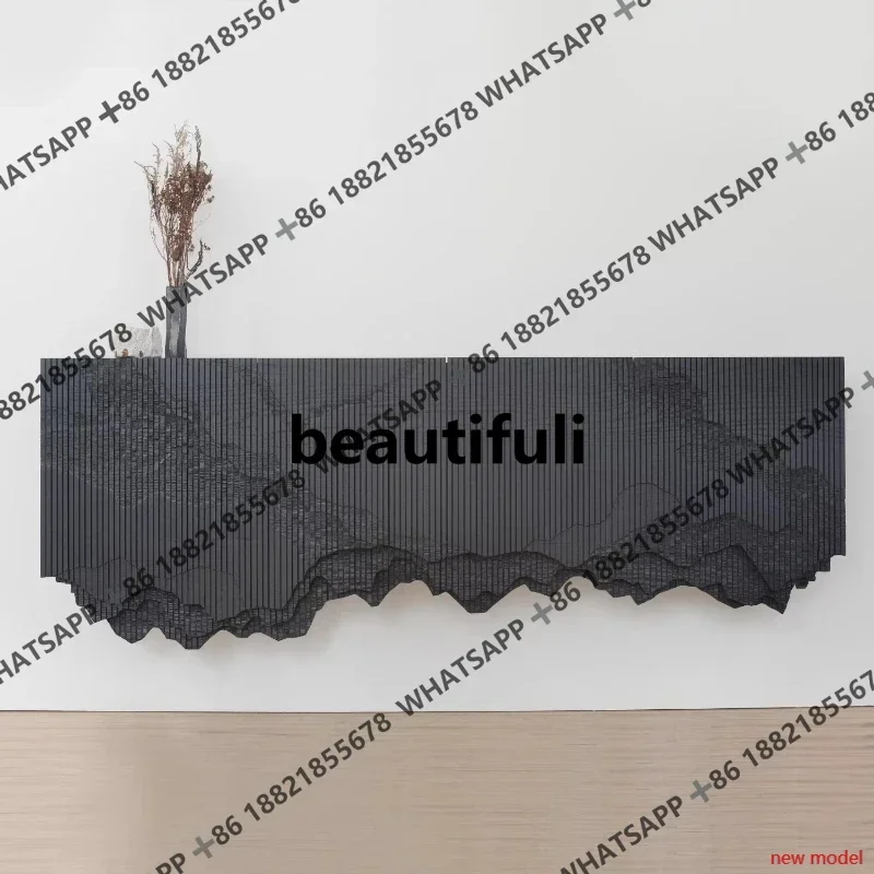 AB03   Home Light luxury dining side cabinets black entrance Storage locker Display cabinet Suspension cabinet Living Room Furni