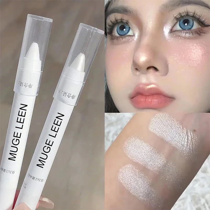 Flash Pearl Lidschatten Bleistift wasserdicht fein Flash Eye Text marker dauerhafte Seidenraupe Eyeliner weiß silber aufhellen den Stift Make-up