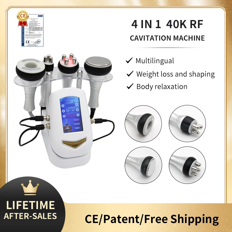 40K Cavitation Machine 3/4-1 Ultrasonic RF Body Shaping Lose Weight Multipolar Slimming Facial Skin Tightening Lifting Device