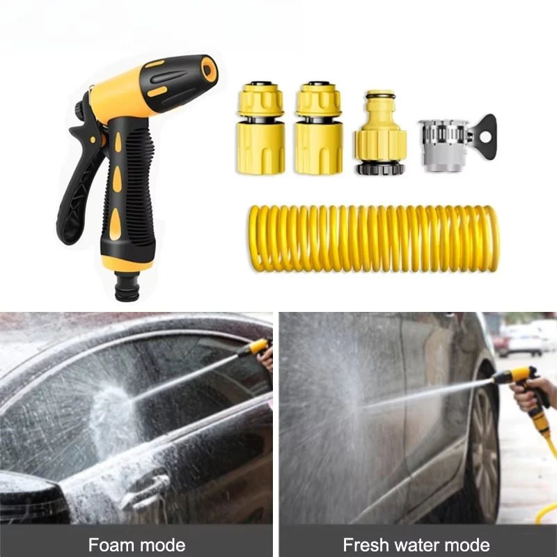 

Телескопический шланг для мойки автомобилей SEAMETAL с пистолетом высокого давления, регулируемой насадкой-распылителем и комплектом для чистки, удлинительный шланг, пистолет для мойки автомобилей