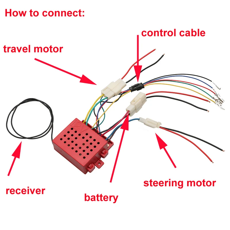 1Set bambini bambini ruote elettriche per auto elettriche sistema di controllo Radio telecomando Transmisst 27mhz + Kit completo ricevitore 6V 12V