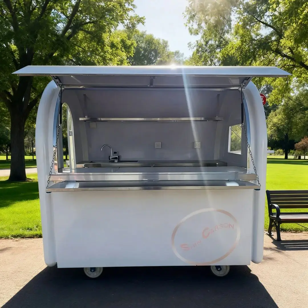 

Small round Food Vending Cart Low-Cost Startup Essential Multi-Scenario Adaptable Outdoor Mobile Selling Trailer