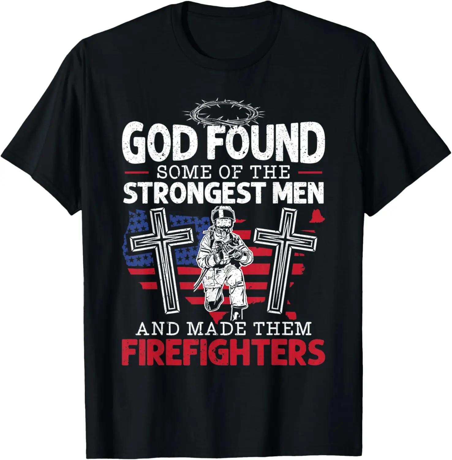 Mens Christian Firefighter Fire Department Fire Service T-Shirt