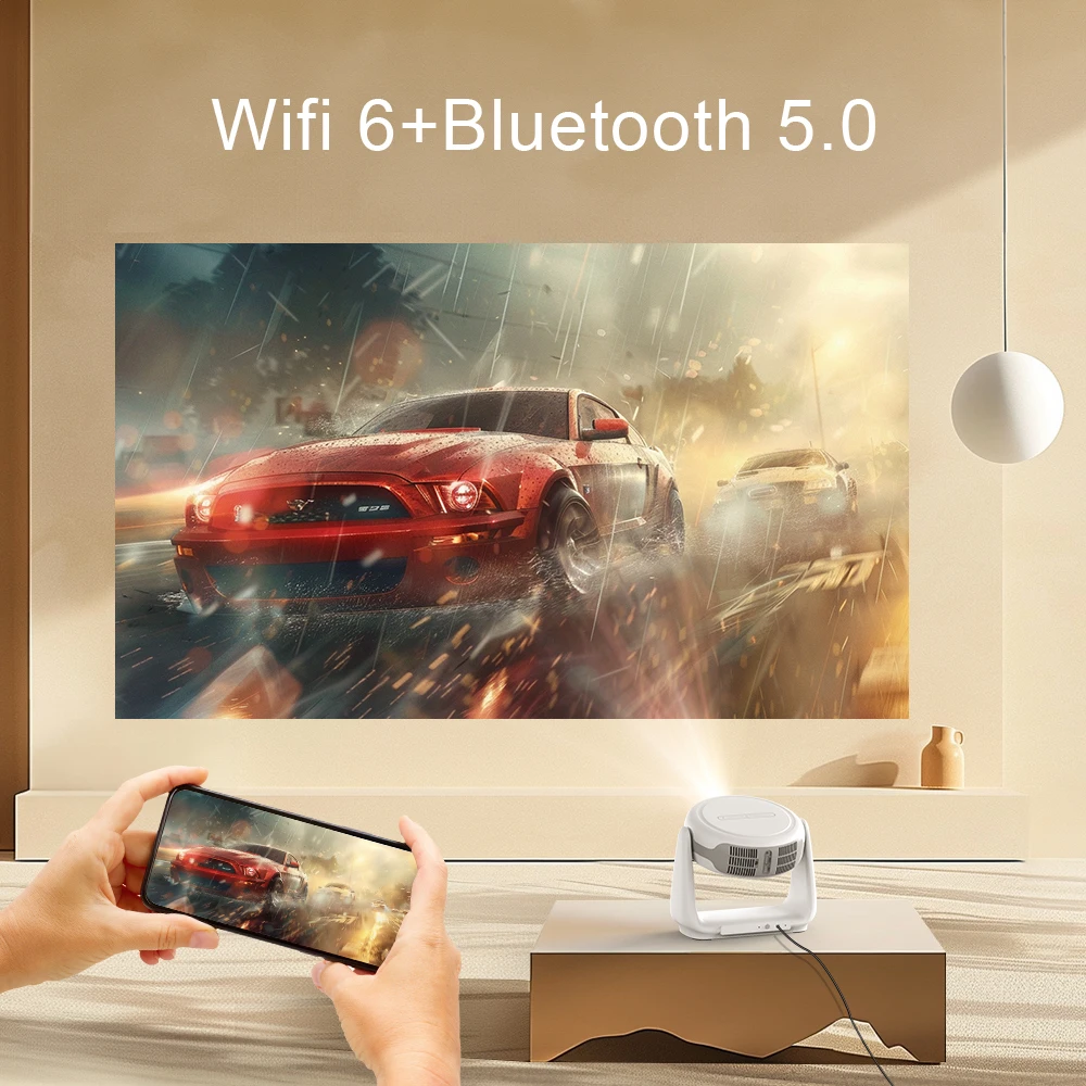 TLCRETE VEVSHAO أحدث LCD LED جهاز عرض ذكي محمول A10 مع مصباح مكتبي 720P 1080P أندرويد OS العارض