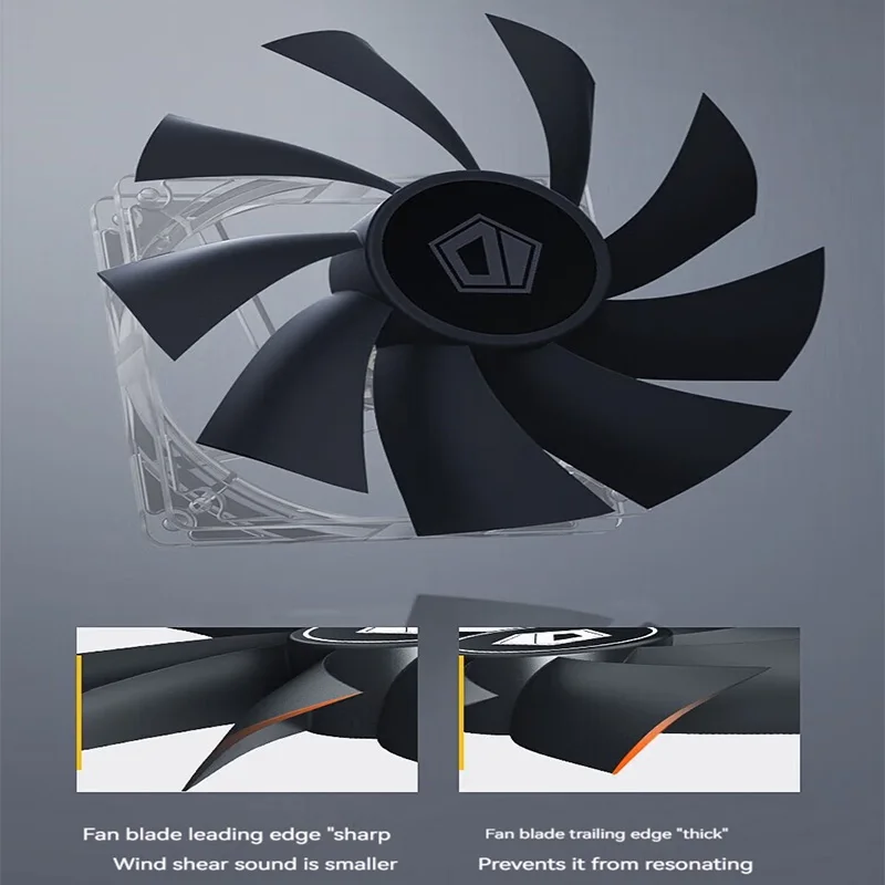 ID-COOLING XF-120-K 120mm 4Pin PWM CPU Cooler PC Case Fan 700-1800RPM Silent Hydraulic Bearing for Cooling Radiator & Chassis