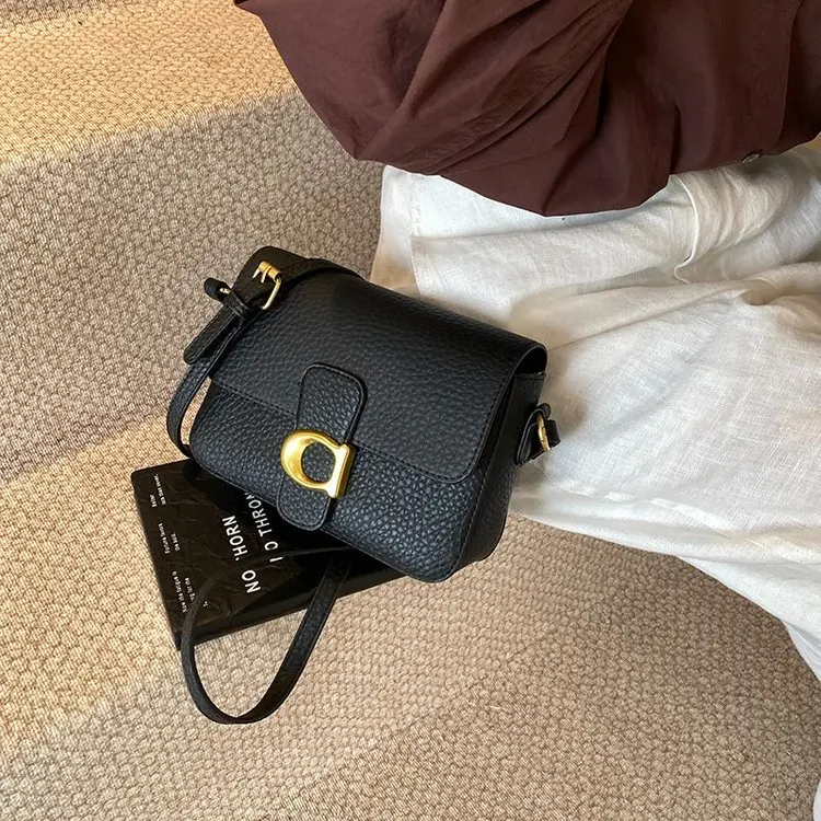 2025 Light Luxury New Oil Wax Leather Small Square Bag Fashion Texture Temperament High-end Simple Bag Women's Shoulder Bag