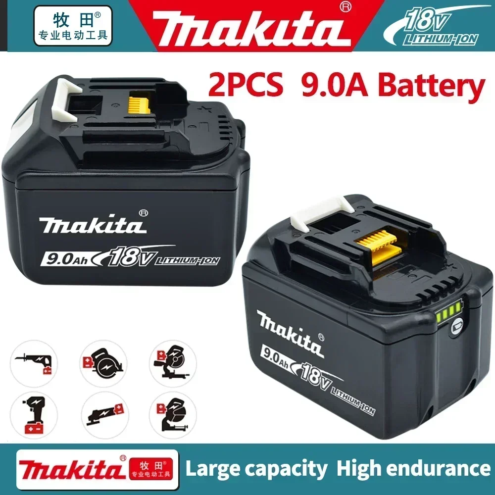 Makita 18V 9,0 Ah wiederaufladbarer Lithium-Ionen-Akku mit Anzeige für Elektrowerkzeuge, kompatibel mit BL1830 BL1840 BL1850