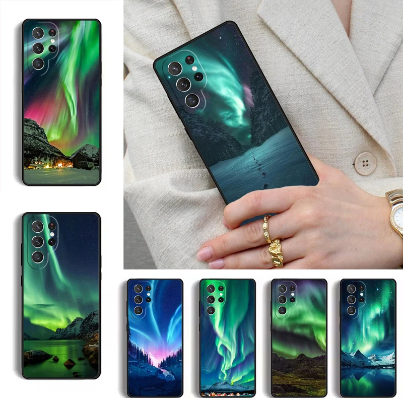 Northern Lights Sky Phone Case for Samsung Galaxy S26 S25 Ultra S24 S23 S22 S21 Plus Note 10 Bumper Cover