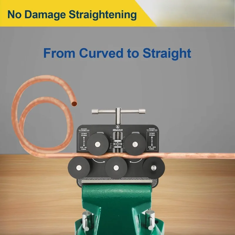 Pipe straightener, brake line straightener for 3/16 inch - 1.0 inch diameter