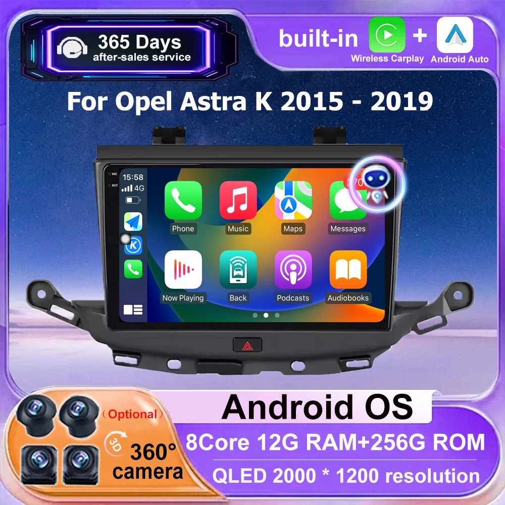 

Car Radio GPS Navigation Multimedia Video Player For Opel Astra K 2015-2019 Android Auto Carplay Bluetooth DSP 4G WIFI Head Unit