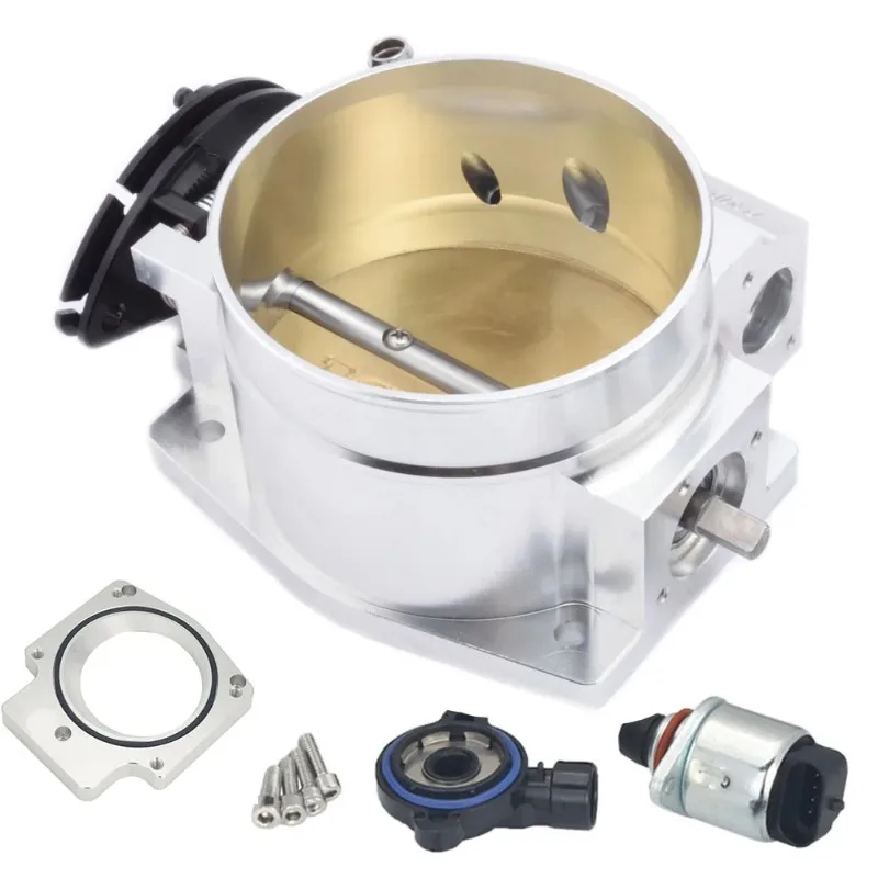 

102mm Aluminum Billet LS Throttle Body Kit with Throttle Body TPS IAC Throttle Position Sensor & Spacer Adapter