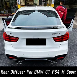For 2014 15 16 17 18 BMW 3 Series GT F34 M Sport 4Door Car Rear Bumper Diffuser Lip Spoiler Splitter Chin Tuning Accessories